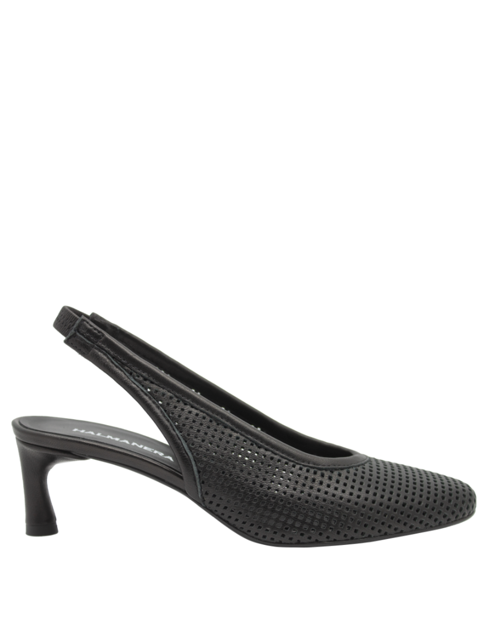 Halmanera Halmanera H51G Black Laser Sling Low Heel 1021