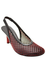 Halmanera Halmanera H51A Black/Red Laser Sling Pump 1016