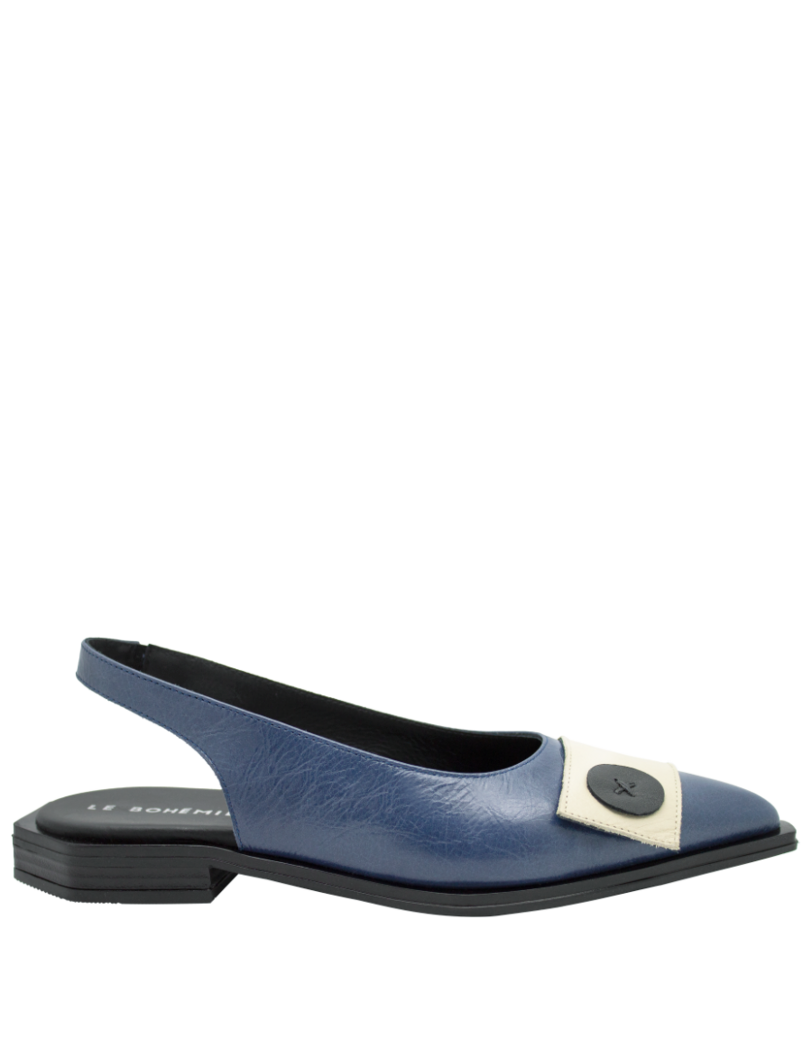 LeBohemien LeBohemien LB3O Blue Sling Back With Button Detail Deboo