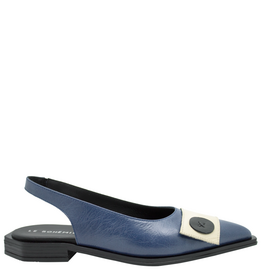LeBohemien LeBohemien LB3O Blue Sling Back With Button Detail Deboo