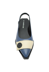 LeBohemien LeBohemien LB3O Blue Sling Back With Button Detail Deboo