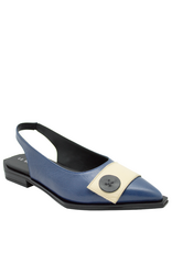 LeBohemien LeBohemien LB3O Blue Sling Back With Button Detail Deboo