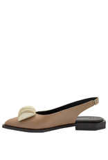 LeBohemien LeBohemien LB3P Taupe SlingBack With Fan Detail Ebba