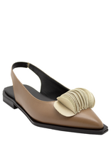 LeBohemien LeBohemien LB3P Taupe SlingBack With Fan Detail Ebba