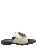 LeBohemien LeBohemien LB3T Off White Mule  Button Detail Heo