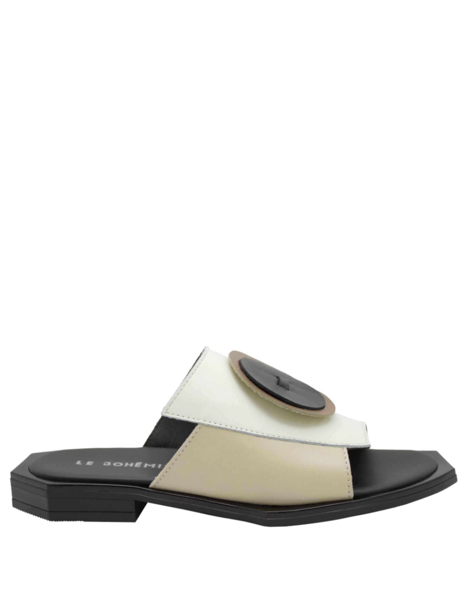 LeBohemien LeBohemien LB3T Off White Mule  Button Detail Heo