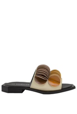 LeBohemien LeBohemien LB3W Beige Mule W/ Double Fan Ned