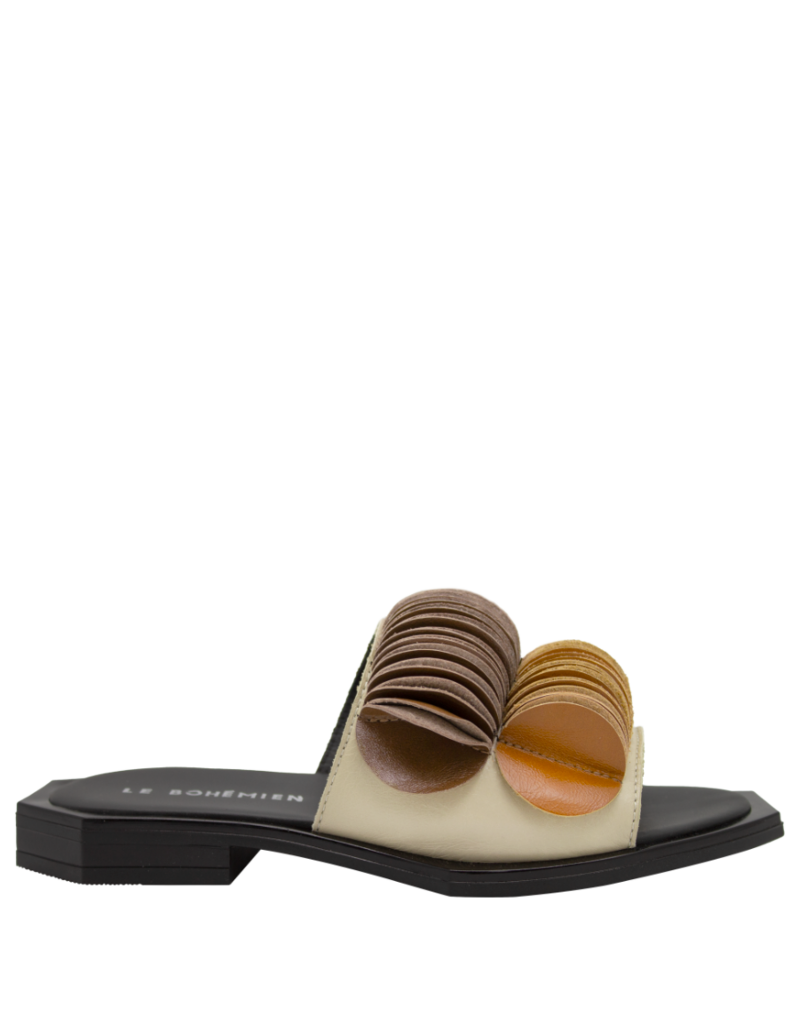 LeBohemien LeBohemien LB3W Beige Mule W/ Double Fan Ned