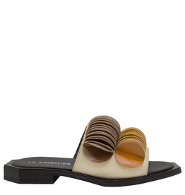 LeBohemien LeBohemien LB3W Beige Mule W/ Double Fan Ned