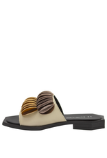 LeBohemien LeBohemien LB3W Beige Mule W/ Double Fan Ned