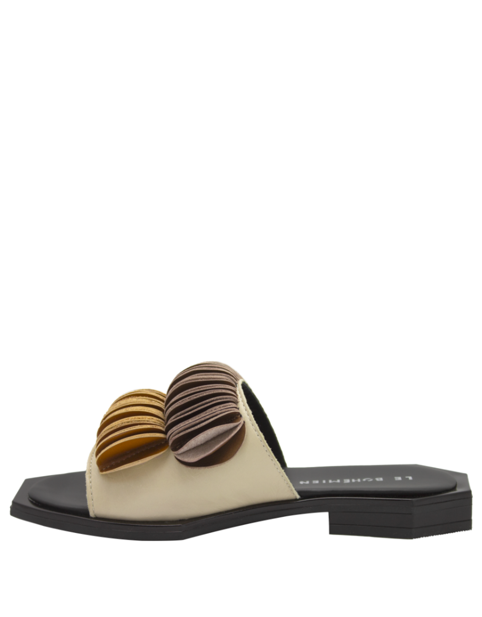 LeBohemien LeBohemien LB3W Beige Mule W/ Double Fan Ned