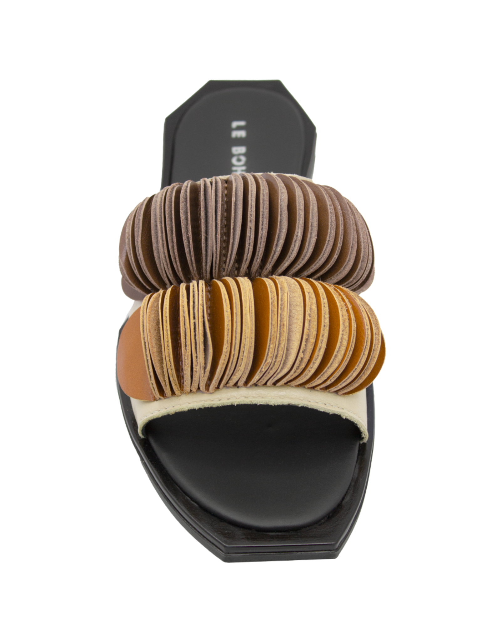 LeBohemien LeBohemien LB3W Beige Mule W/ Double Fan Ned