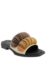 LeBohemien LeBohemien LB3W Beige Mule W/ Double Fan Ned