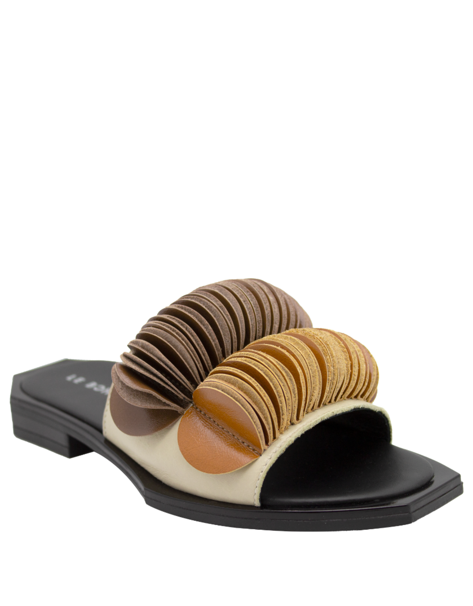 LeBohemien LeBohemien LB3W Beige Mule W/ Double Fan Ned