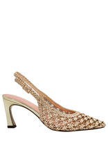 MissT Miss T MT1A  Gold Woven Sling Pump 1306