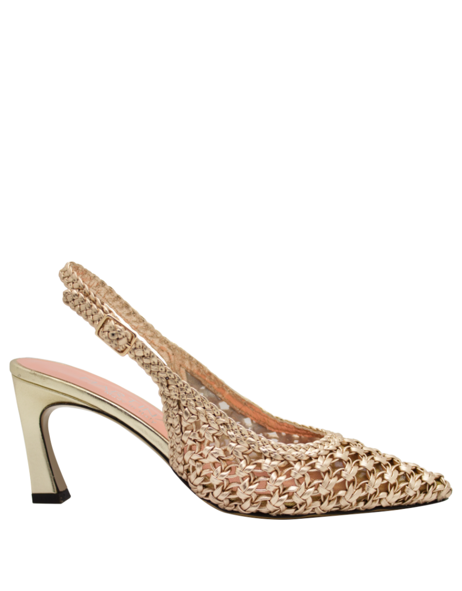 MissT Miss T MT1A  Gold Woven Sling Pump 1306