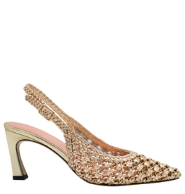 MissT Miss T MT1A  Gold Woven Sling Pump 1306