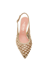 MissT Miss T MT1A  Gold Woven Sling Pump 1306