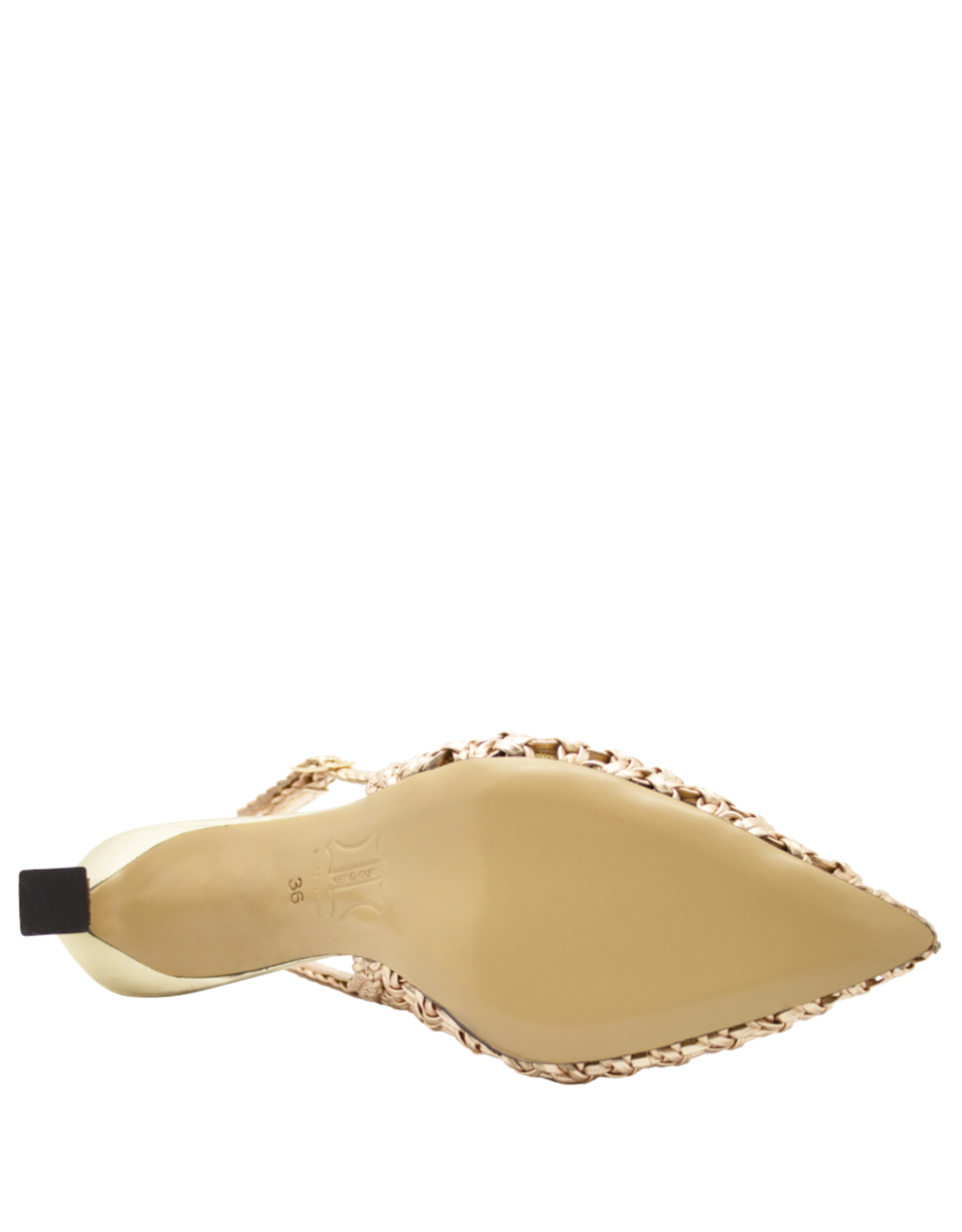 MissT Miss T MT1A  Gold Woven Sling Pump 1306