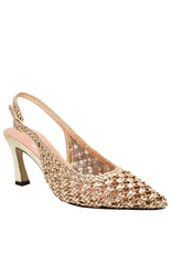 MissT Miss T MT1A  Gold Woven Sling Pump 1306