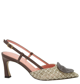 MissT MissT MT1C Brown Rafia  Sling Pump With Button 1312