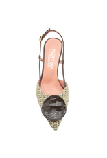 MissT MissT MT1C Brown Rafia  Sling Pump With Button 1312