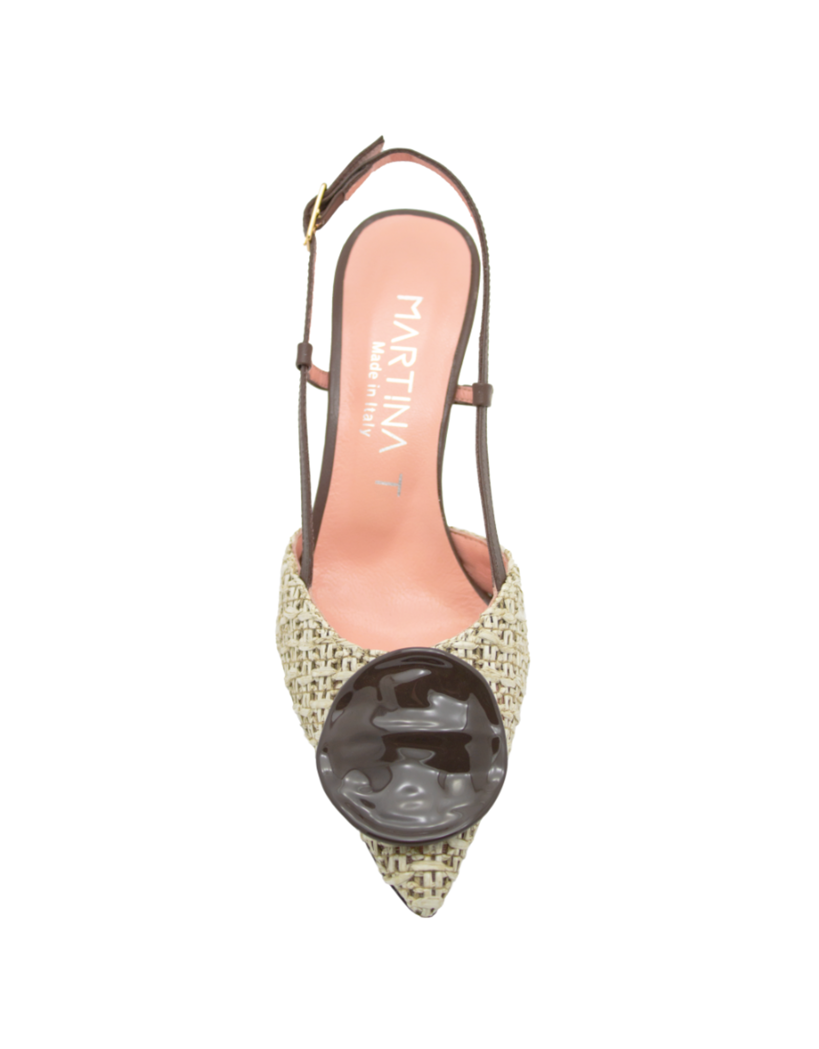 MissT MissT MT1C Brown Rafia  Sling Pump With Button 1312