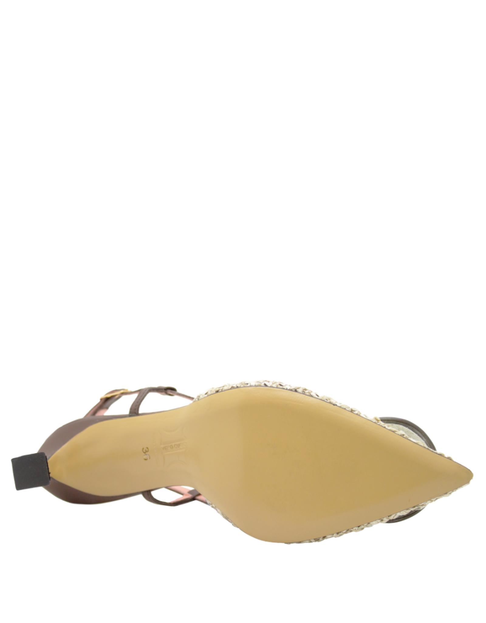 MissT MissT MT1C Brown Rafia  Sling Pump With Button 1312
