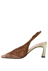 MissT MissT MT1H Brown/Gold Bicolor Woven Sling 1340