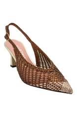 MissT MissT MT1H Brown/Gold Bicolor Woven Sling 1340