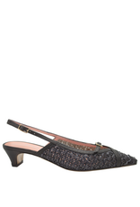 MissT MissT MT1M Black Rafia Kitten Heel With Buckle Detail 1640