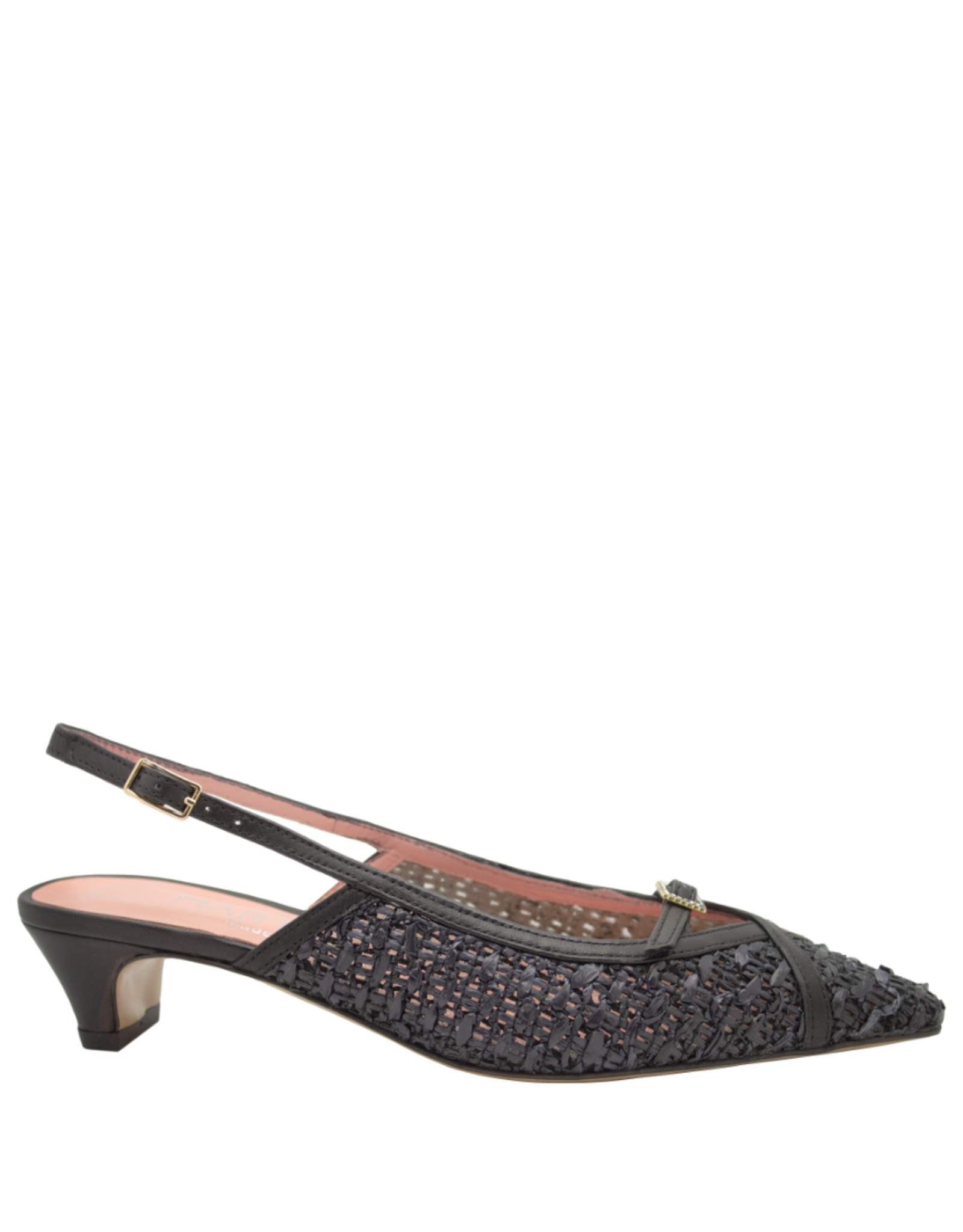 MissT MissT MT1M Black Rafia Kitten Heel With Buckle Detail 1640