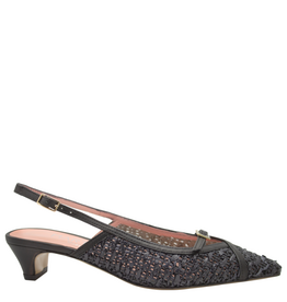 MissT MissT MT1M Black Rafia Kitten Heel With Buckle Detail 1640