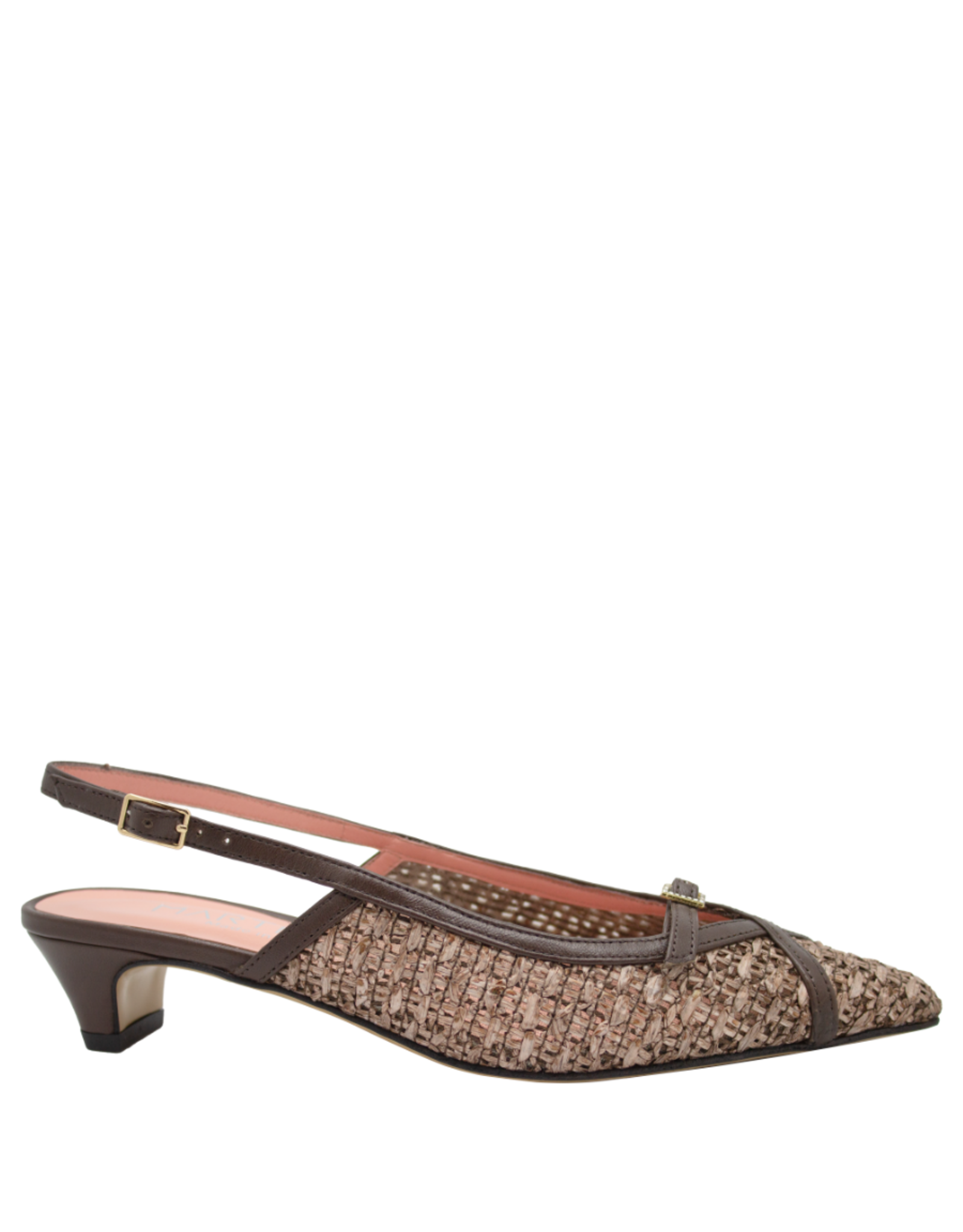 MissT MissT MT1N Brown Rafia Kitten Heel With Buckle Detail 1640