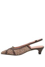 MissT MissT MT1N Brown Rafia Kitten Heel With Buckle Detail 1640