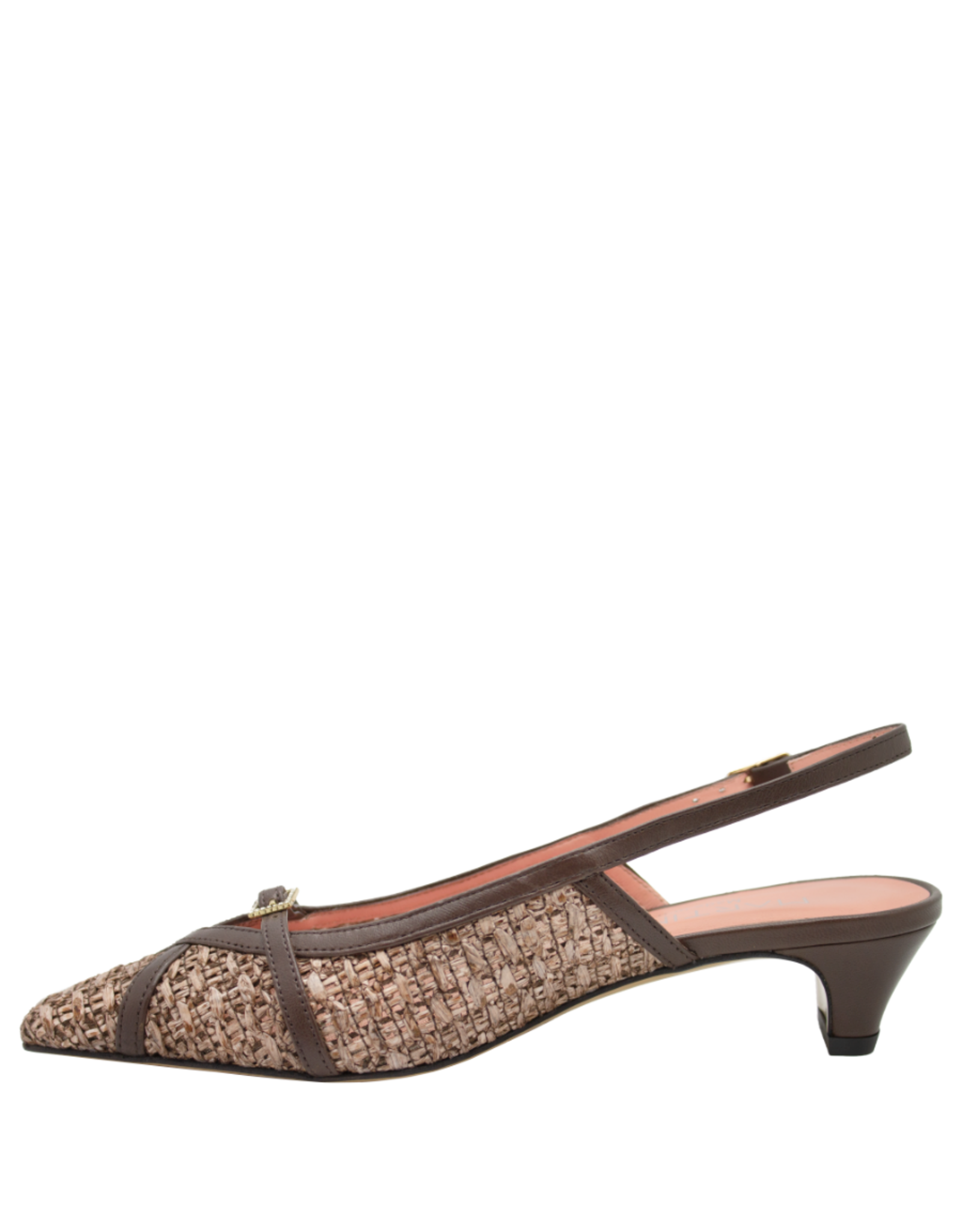 MissT MissT MT1N Brown Rafia Kitten Heel With Buckle Detail 1640