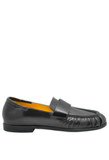 MaraBini MaraBini M14E Black Flat Ruched Loafer 1047