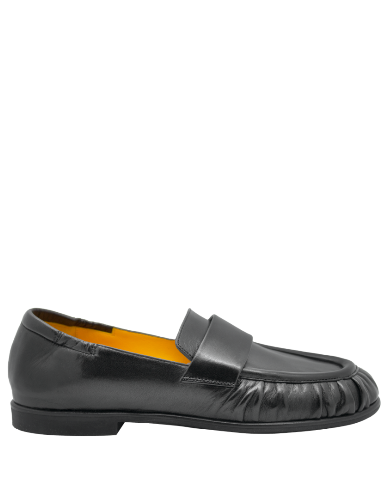 MaraBini MaraBini M14E Black Flat Ruched Loafer 1047