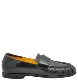 MaraBini MaraBini M14E Black Flat Ruched Loafer 1047