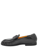 MaraBini MaraBini M14E Black Flat Ruched Loafer 1047