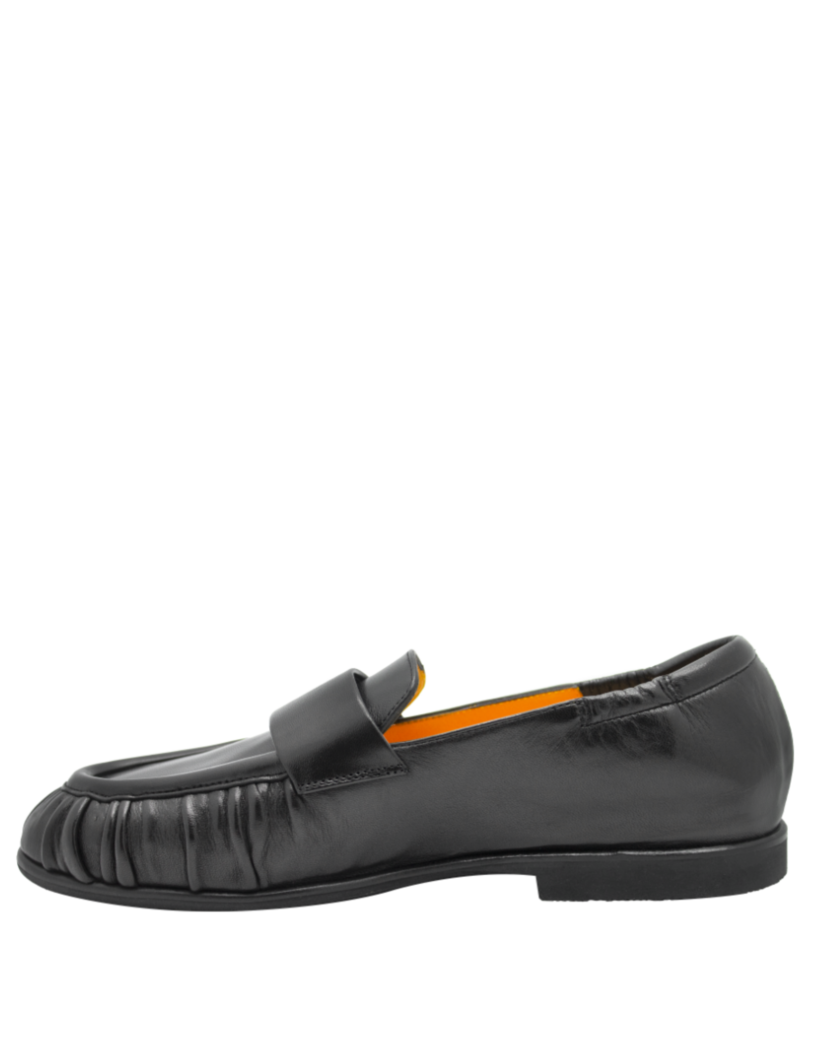 MaraBini MaraBini M14E Black Flat Ruched Loafer 1047
