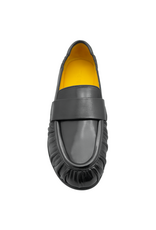 MaraBini MaraBini M14E Black Flat Ruched Loafer 1047
