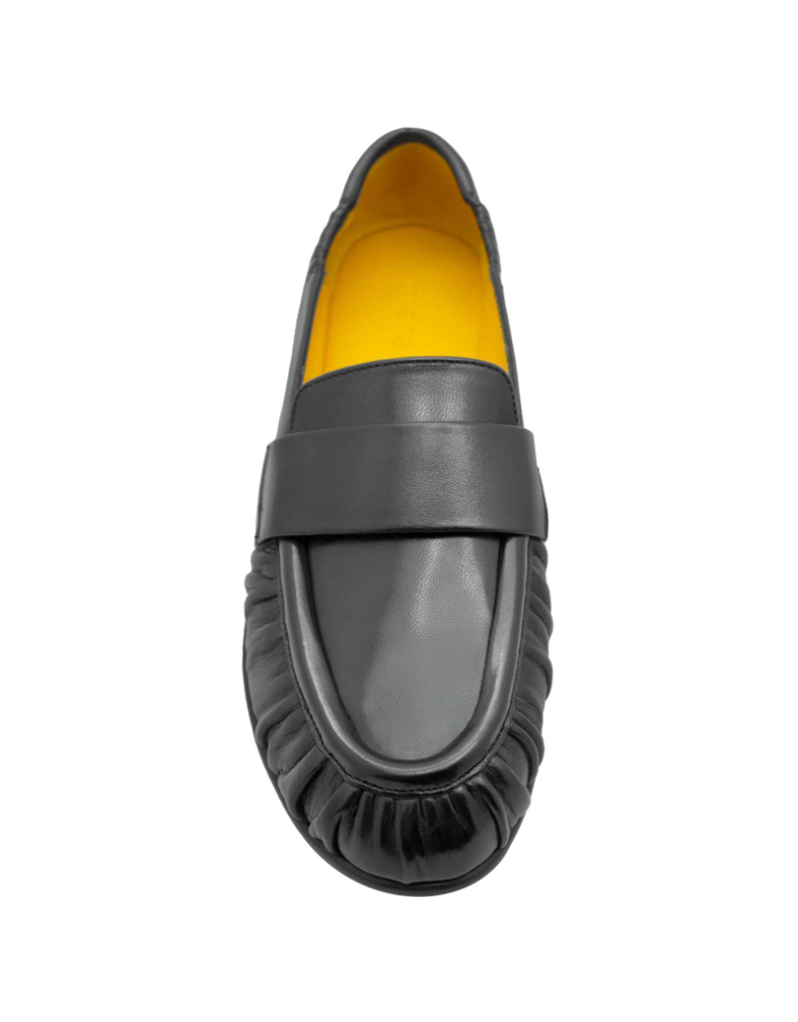 MaraBini MaraBini M14E Black Flat Ruched Loafer 1047