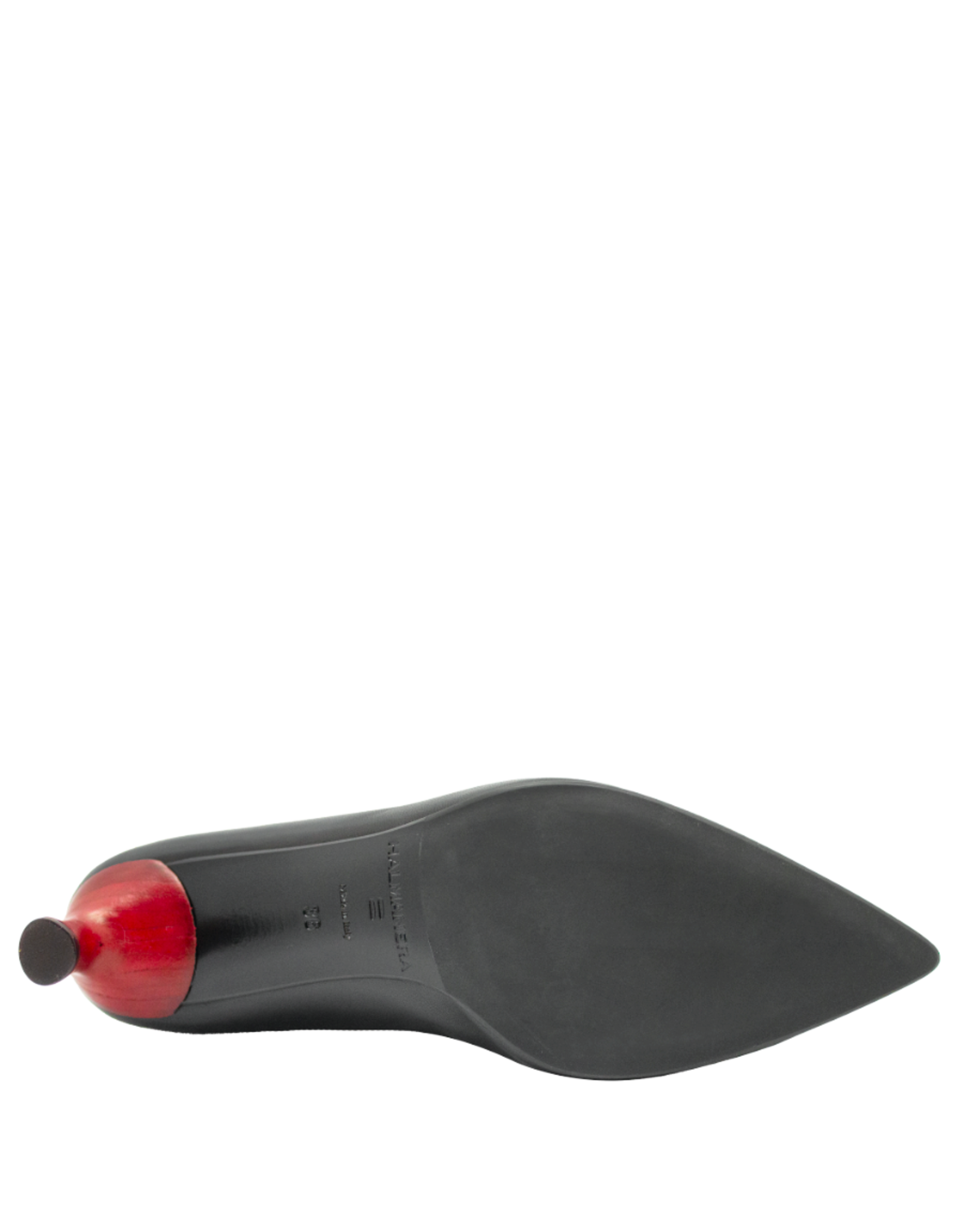 Halmanera Halmanera H51U Black Point Toe Pump Red Heel 1027