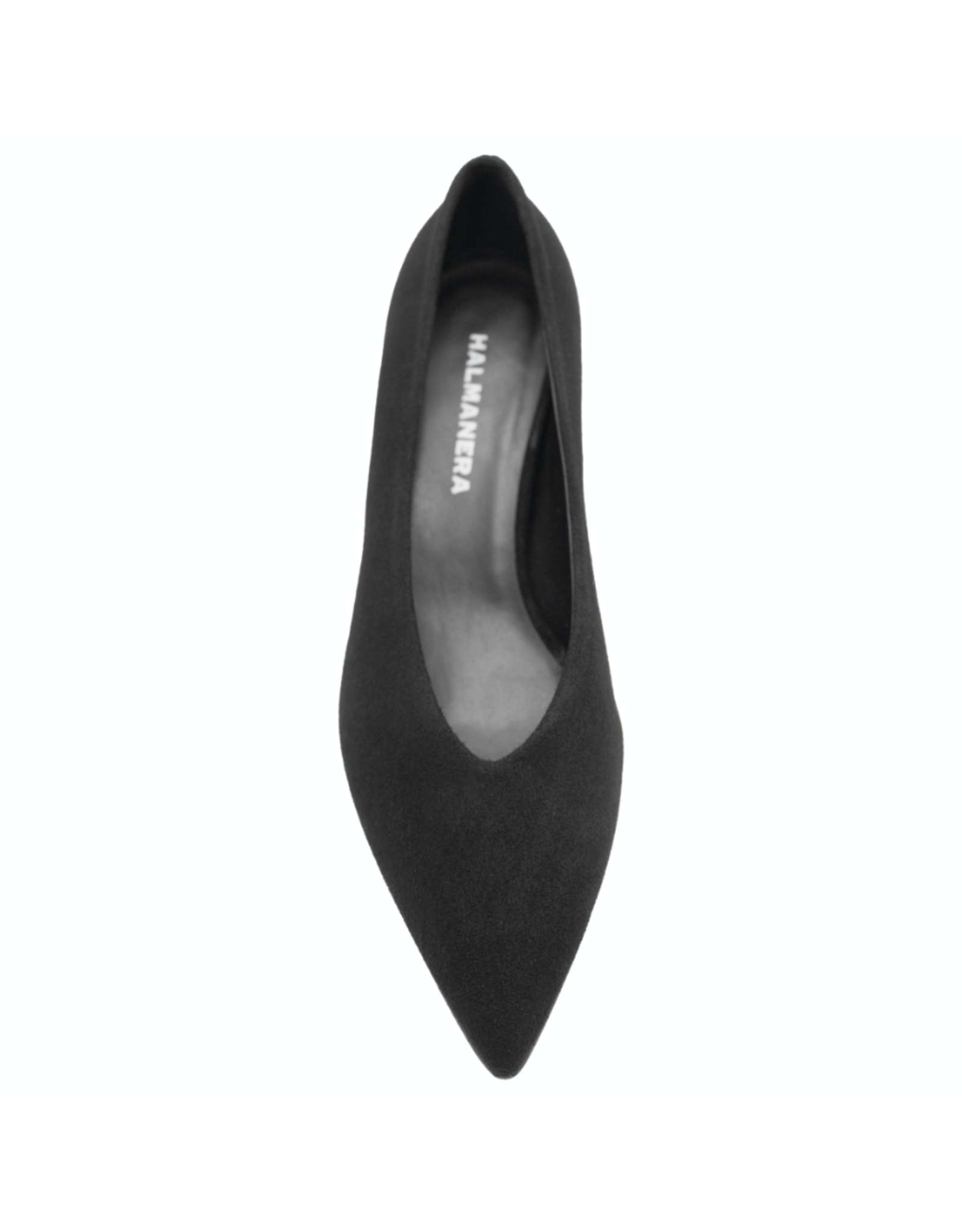 Halmanera Halmanera H51V Black  Suede  Point Toe Pump  1027
