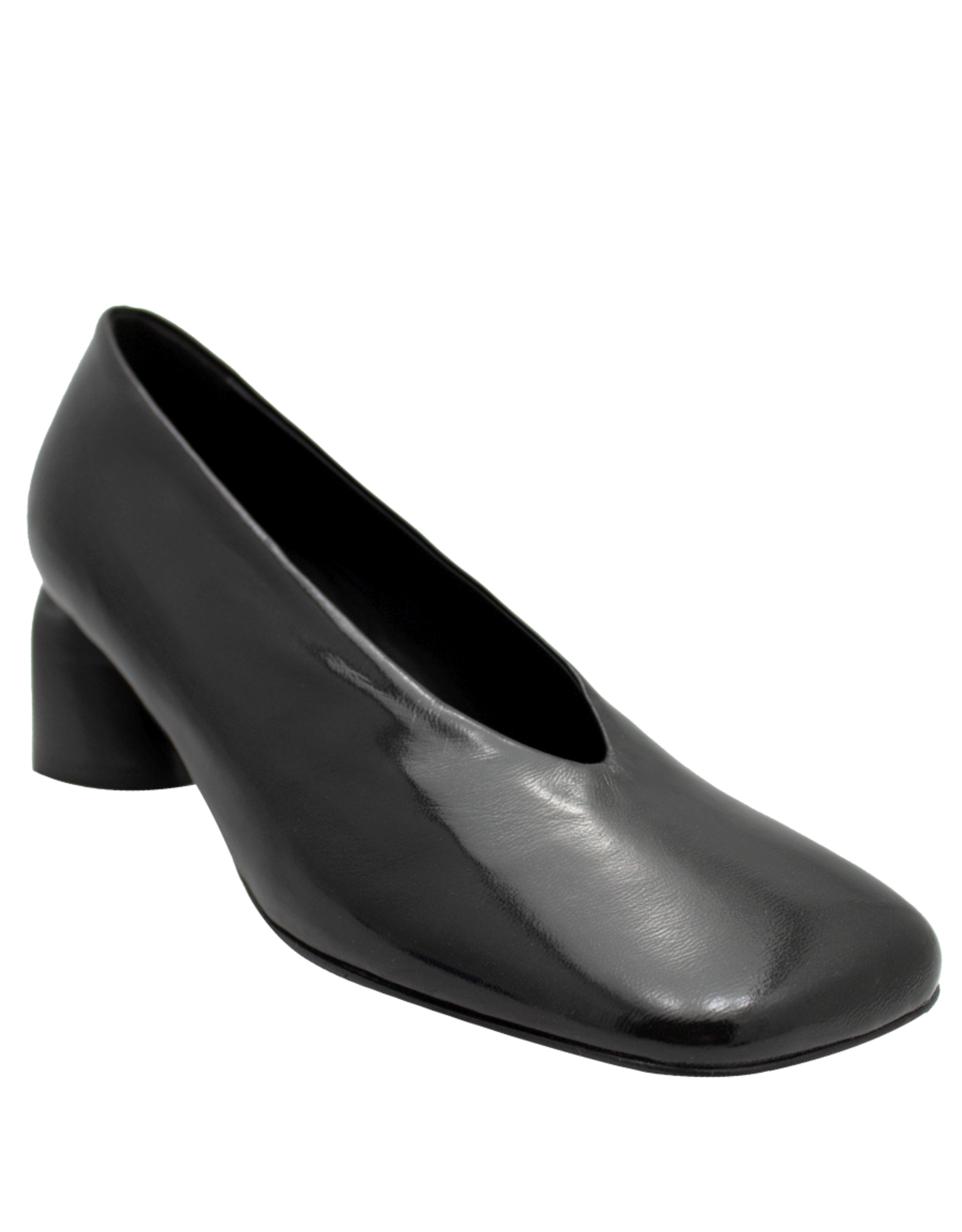 Halmanera Halmanera H51Y Black Glaze Square Toe Pump 1028