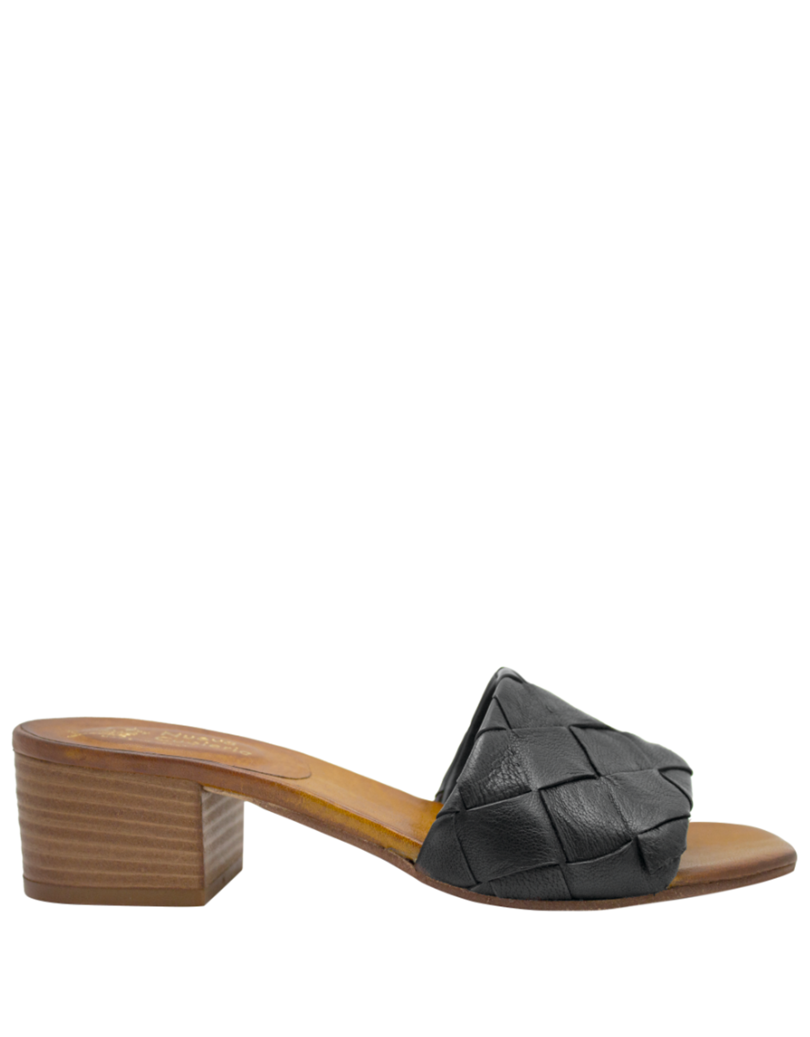Nuova Nuova N3L Black Woven Block Heel Mule Clara