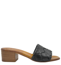Nuova Nuova N3L Black Woven Block Heel Mule Clara