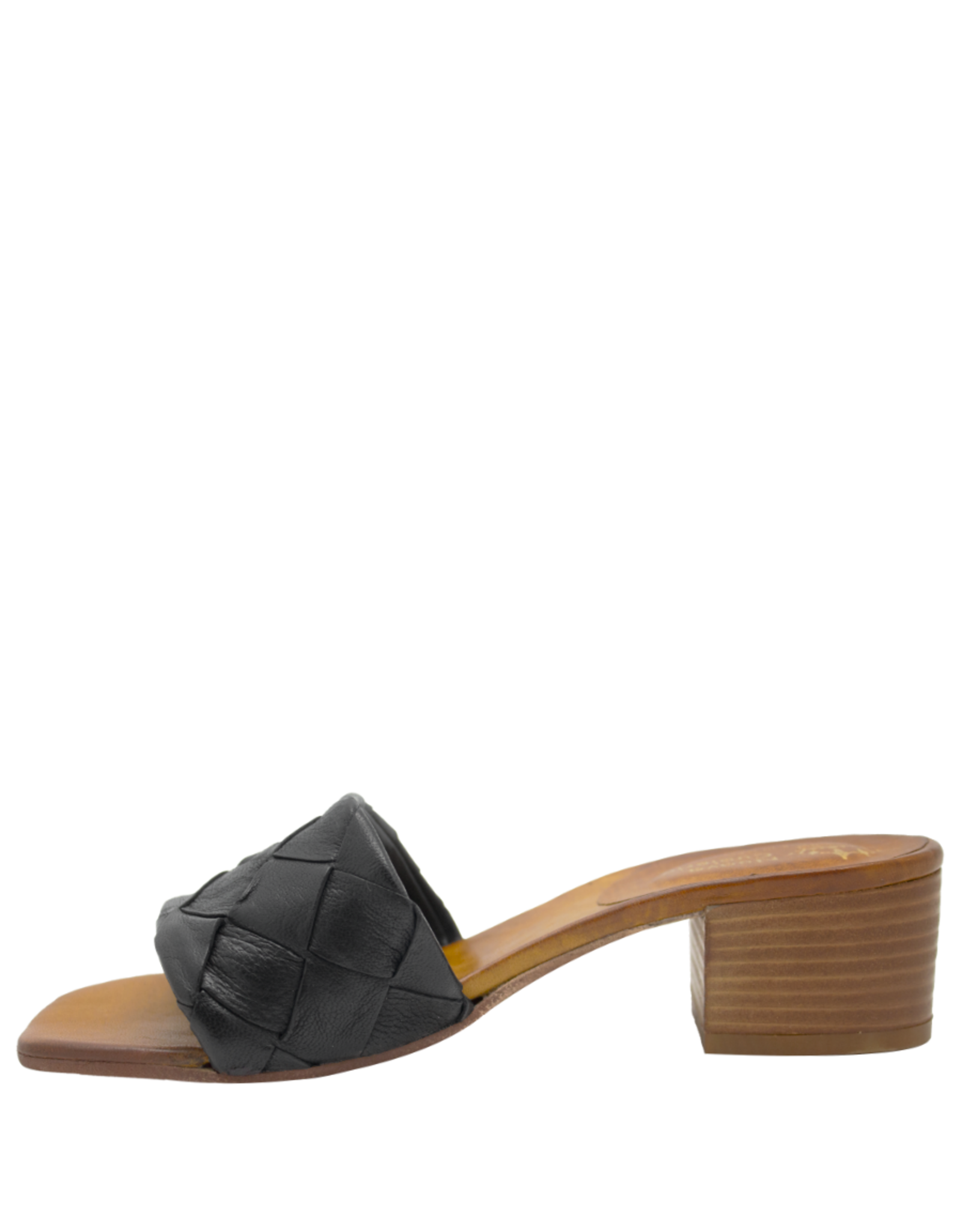 Nuova Nuova N3L Black Woven Block Heel Mule Clara