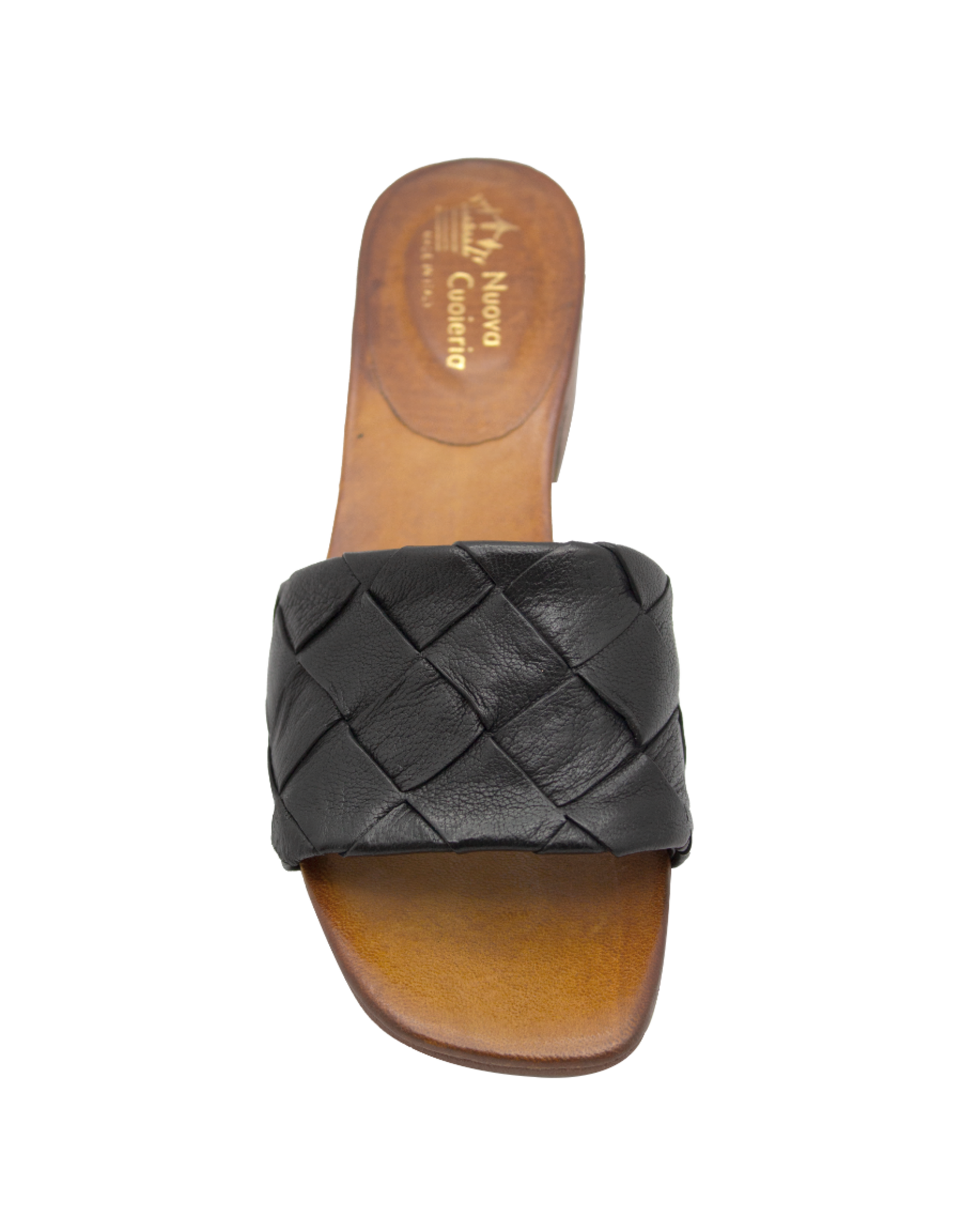 Nuova Nuova N3L Black Woven Block Heel Mule Clara